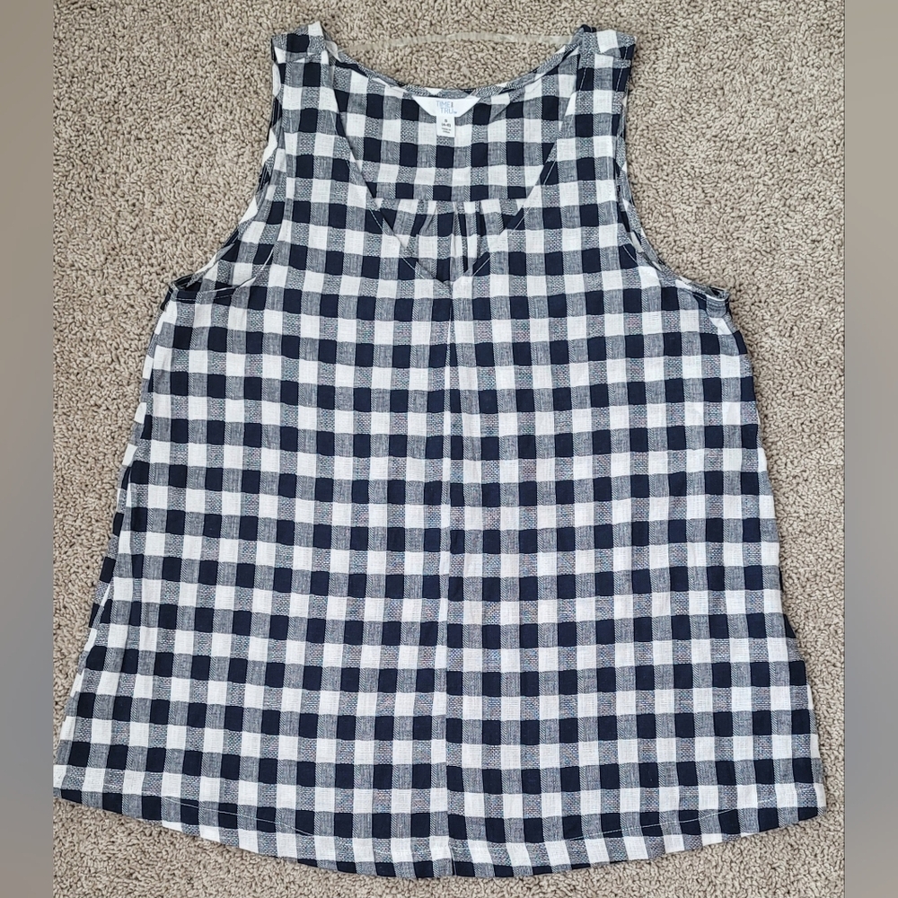 Blue and White Checkered Women's Top. Time and true